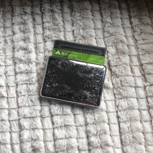 🆕 Credit/Business Card Holder Etched Silver Metal